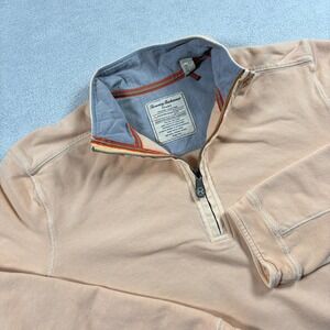 Tommy Bahama IslandZone Sweater Mens Medium Peach Perfect Fit Winter 1/4 Zip